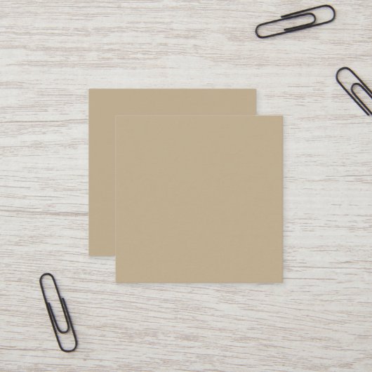Khaki Square Business Card Quadratische Visitenkarte (Vorderseite/Rückseite Beispiel)