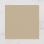 Khaki Square Business Card Quadratische Visitenkarte (Rückseite)