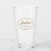 Khaki Stylized Name Wedding Trauzeuge Glas (Vorderseite)