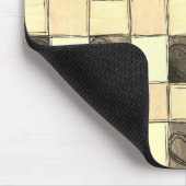 Khaki tan Creme Gingham Mouse pad Mousepad (Ecke)