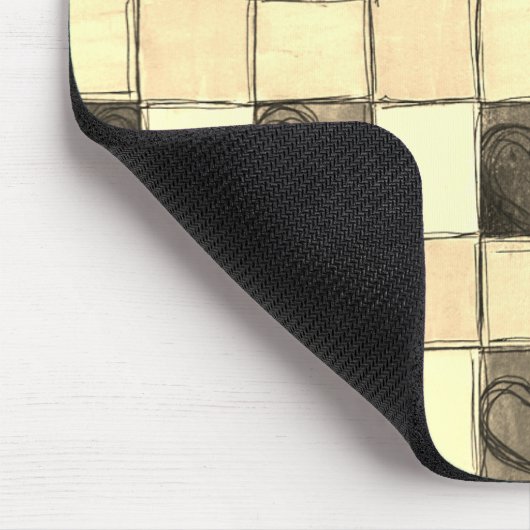 Khaki tan Creme Gingham Mouse pad Mousepad (Ecke)