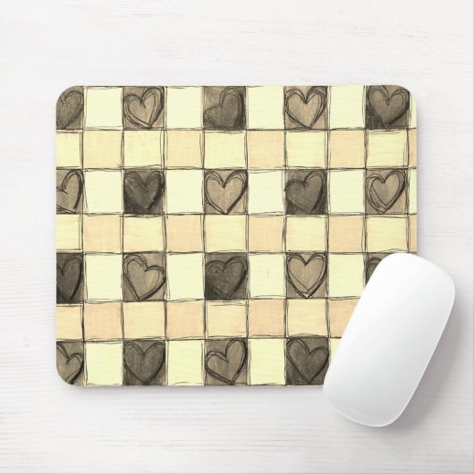 Khaki tan Creme Gingham Mouse pad Mousepad (Mit Mouse)