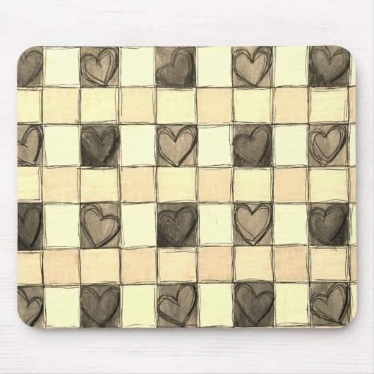 Khaki tan Creme Gingham Mouse pad Mousepad (Vorne)