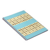 Khaki tan Gingham mit blauem Strip-Notebook Notizblock (Rechte Seite)