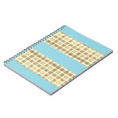 Khaki tan Gingham mit blauem Strip-Notebook Notizblock (Linke Seite)