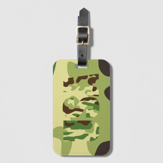 Khaki-Tarnschild Gepäckanhänger (Vorderseite Vertikal)