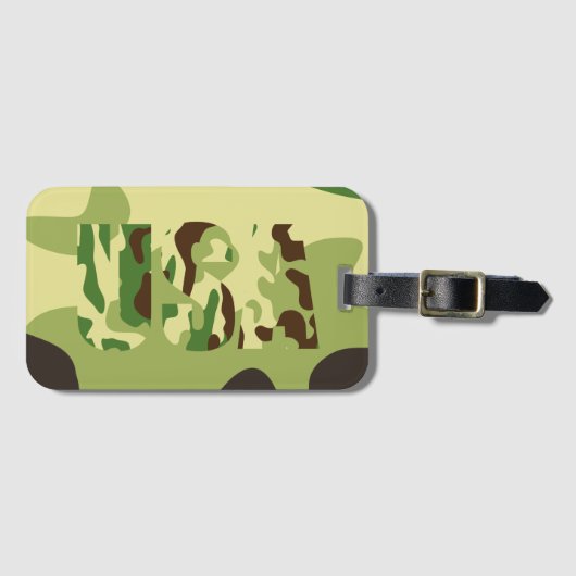 Khaki-Tarnschild Gepäckanhänger (Vorderseite (Horizontal))