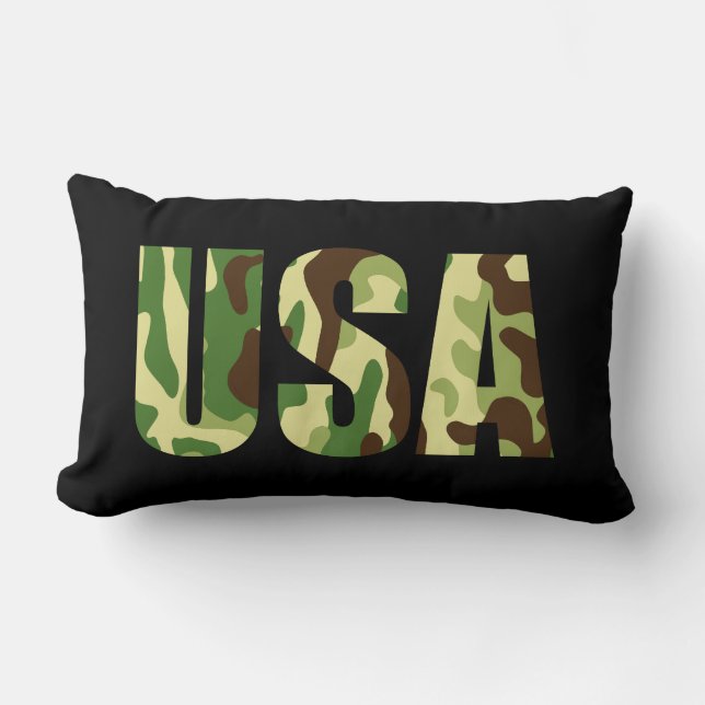 Khaki-Tarnschild Lendenkissen (Vorderseite)