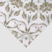 Khaki Taupe White Floral Mandala Seidenpapier (Detail)