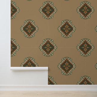 Khaki und Siegelbraun Boho Erdige Vibes - Diamante Tapete