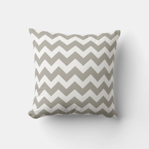 Khaki und White Zickzack Zig Zag Pillow Kissen