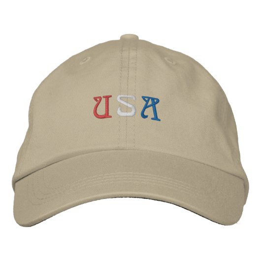 Khaki USA Basic anpassbar Bestickte Baseballkappe (Vorderseite)