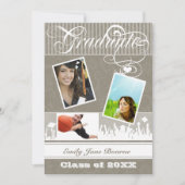Khaki Warm Gray Senior Picture Class Ankündigung (Vorderseite)