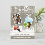 Khaki Warm Gray Senior Picture Class Ankündigung (Stehend Vorderseite)