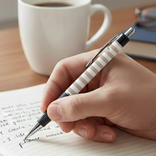 Khaki Weiß gestreifter Stift mit Namen