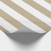 Khaki, White XL Stripes Muster Geschenkpapier (Ecke)