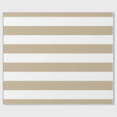 Khaki, White XL Stripes Muster Geschenkpapier (Flach)