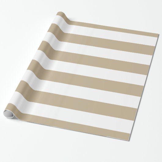 Khaki, White XL Stripes Muster Geschenkpapier (Ungerollt)