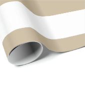 Khaki, White XL Stripes Muster Geschenkpapier (Rolleneckpunkt)
