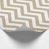 Khaki White XL Zickzack ZigZag Muster Geschenkpapier (Ecke)