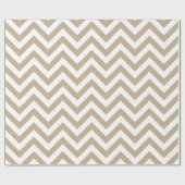 Khaki White XL Zickzack ZigZag Muster Geschenkpapier (Flach)