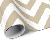 Khaki White XL Zickzack ZigZag Muster Geschenkpapier (Rolleneckpunkt)