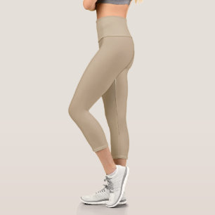 Khaki Yoga Capri Leggings