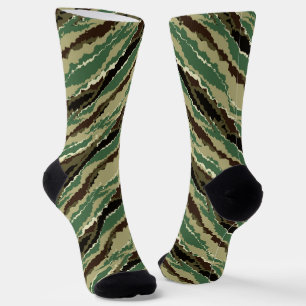 Khakki-Tarnung gestreifte Tarnung stilvoller Trend Socken