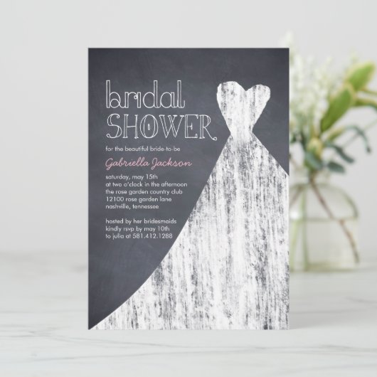 Khalackbraun-Dusche Einladung (Stehend Vorderseite)