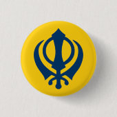 Khalistan-Flagge (vorgeschlagen) Button (Vorderseite)
