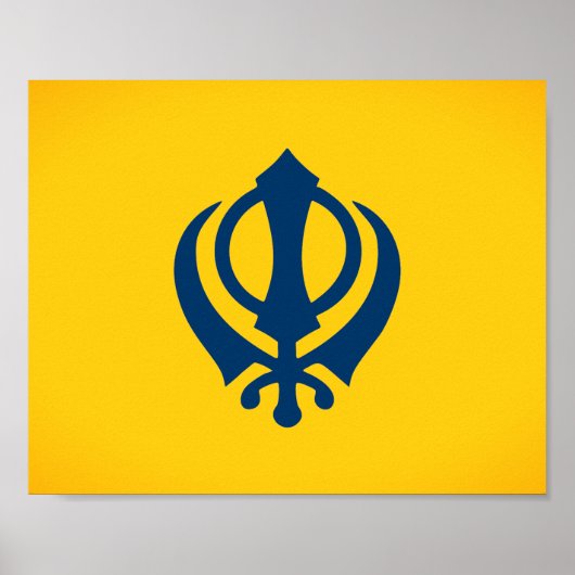 Khalistan-Flagge (vorgeschlagen) Poster (Vorne)