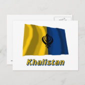 Khalistan Waving Flag mit Namen Postkarte (Vorne/Hinten)