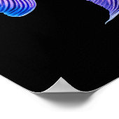 Khalk Zeichnend Fische auf Schwarz Poster (Ecke)