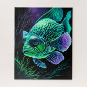 Khalk Zeichnend Fische auf Schwarz Puzzle (Vertikal)