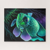 Khalk Zeichnend Fische auf Schwarz Puzzle (Horizontal)