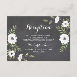 Khalkboard Anemones gestrichen - Empfang-Karte Begleitkarte