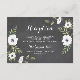Khalkboard Anemones gestrichen - Empfang-Karte Begleitkarte