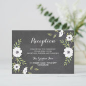 Khalkboard Anemones gestrichen - Empfang-Karte Begleitkarte (Stehend Vorderseite)