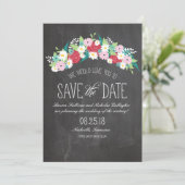 Khalkboard-Blume in Bloom Save the Date (Stehend Vorderseite)
