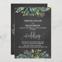 Khalkboard Foliage Monogram Backing Wedding