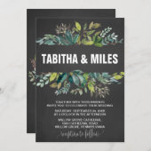 Khalkboard Foliage Wraath Backing Wedding Card Einladung (Vorne/Hinten)