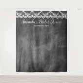 Khalkboard Lace Brautparty Foto Stand Wandteppich (Vorderseite)