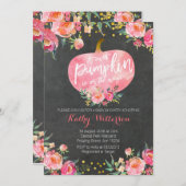 Khalkboard Pink Fall Pumpkin Einladung (Vorne/Hinten)