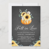 Khalkboard Pumpkin and Sunflown Brautparty Einladung (Vorderseite)