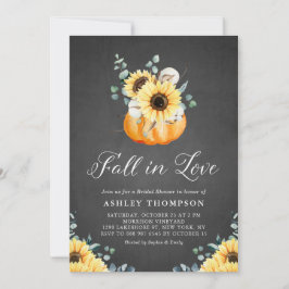 Khalkboard Pumpkin and Sunflown Brautparty Einladung