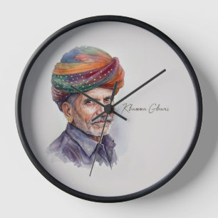 "Khamma Ghani" Rajastani-Wanduhr  Uhr