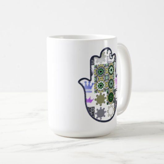 Khamsa Hand Patchwork 1 Kaffeetasse (VorderseiteRechts)