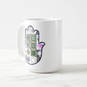 Khamsa Hand Patchwork 1 Kaffeetasse (Vorderseite Links)