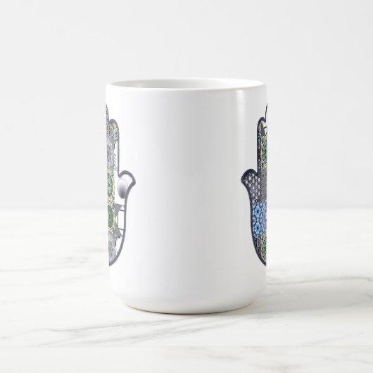 Khamsa Hand Patchwork 2 Kaffeetasse (Mittel)