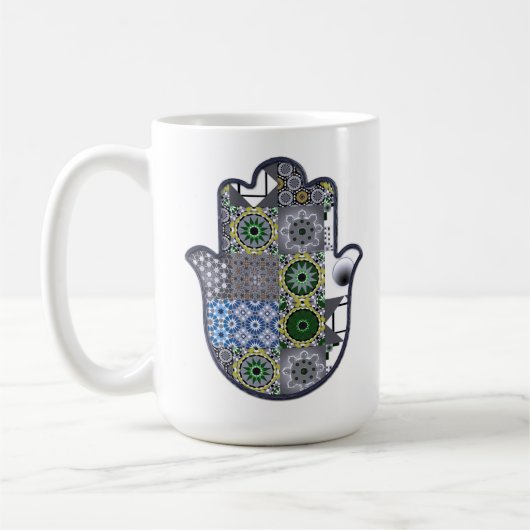 Khamsa Hand Patchwork 2 Kaffeetasse (Links)
